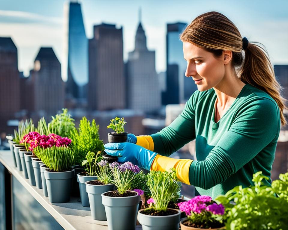 jardinage en pots balcon