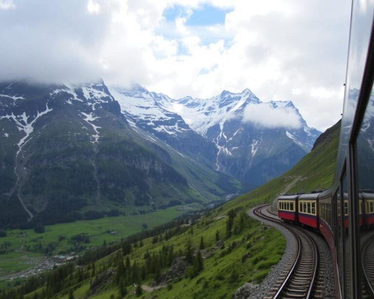 Voyage en train à travers les montagnes de la Norvège