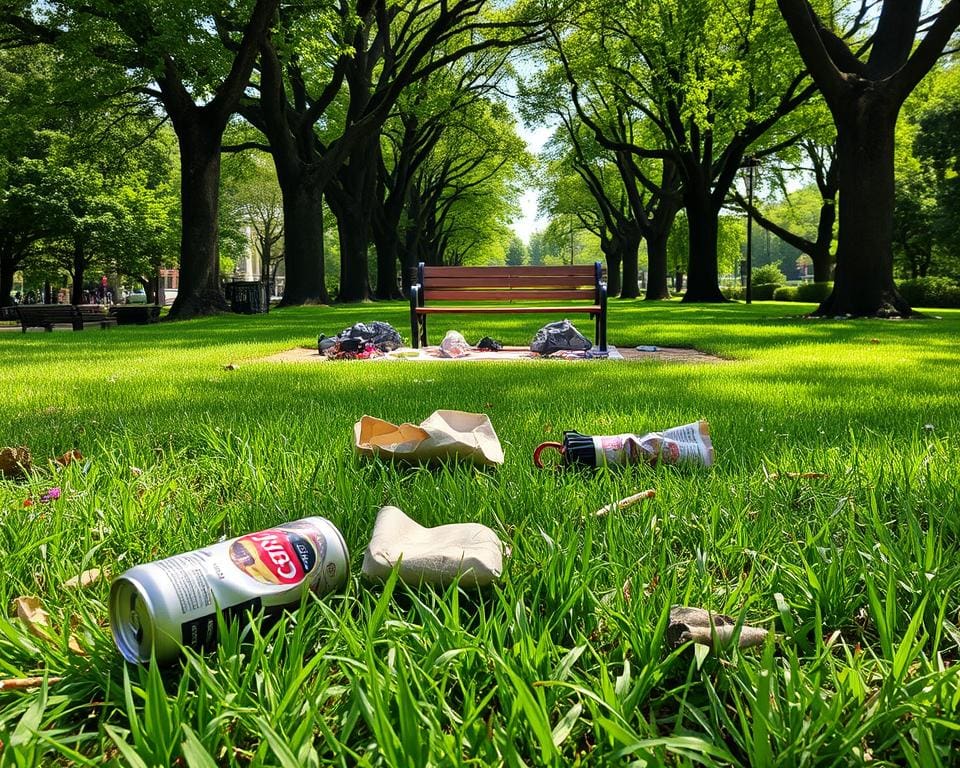 types de déchets dans les parcs