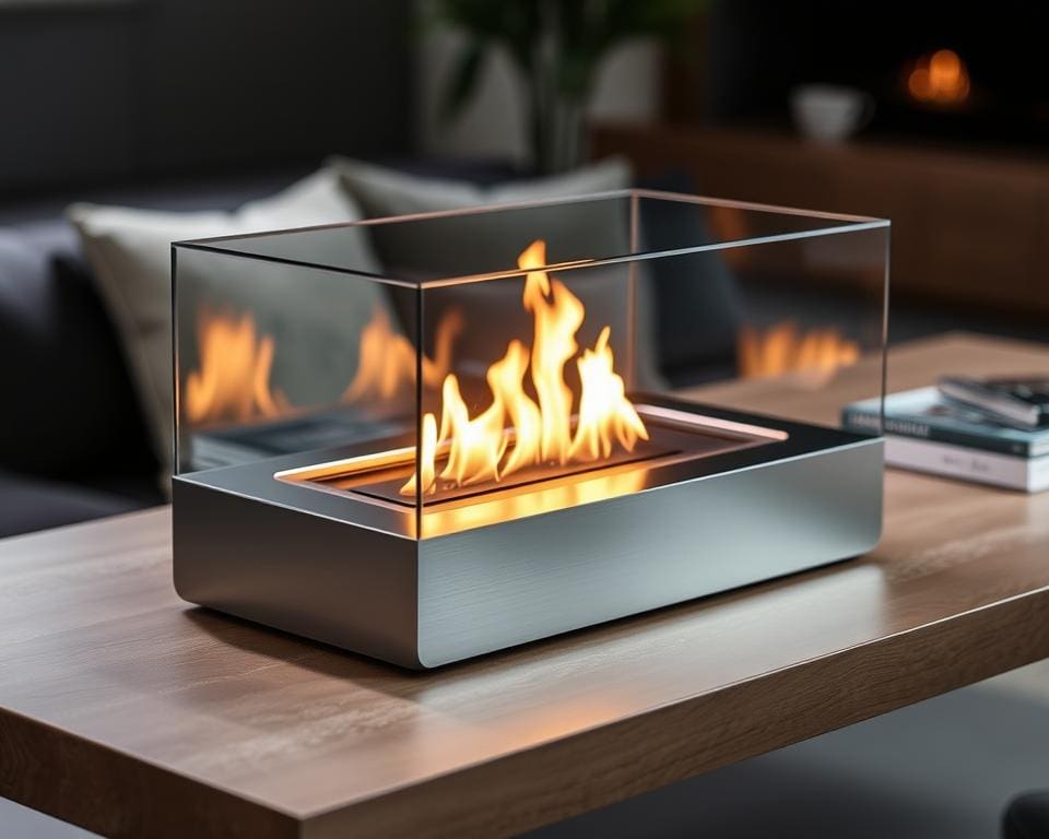 cheminée de table design